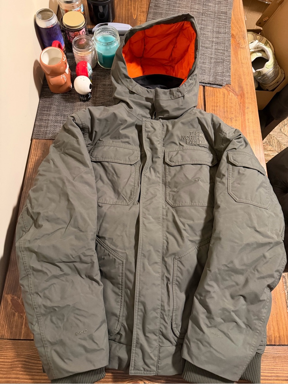 The North Face Men's Gotham iii 550 down Jacket  hooded - GREEN  large
